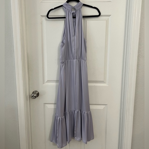 Satin Lavender Haltered Express Dress - Picture 2 of 4